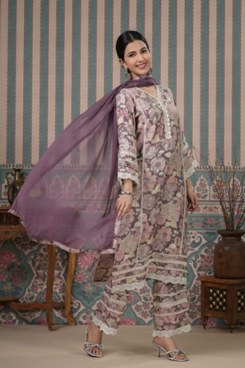 Muslin Printed Stitched Suit Set - Image 10