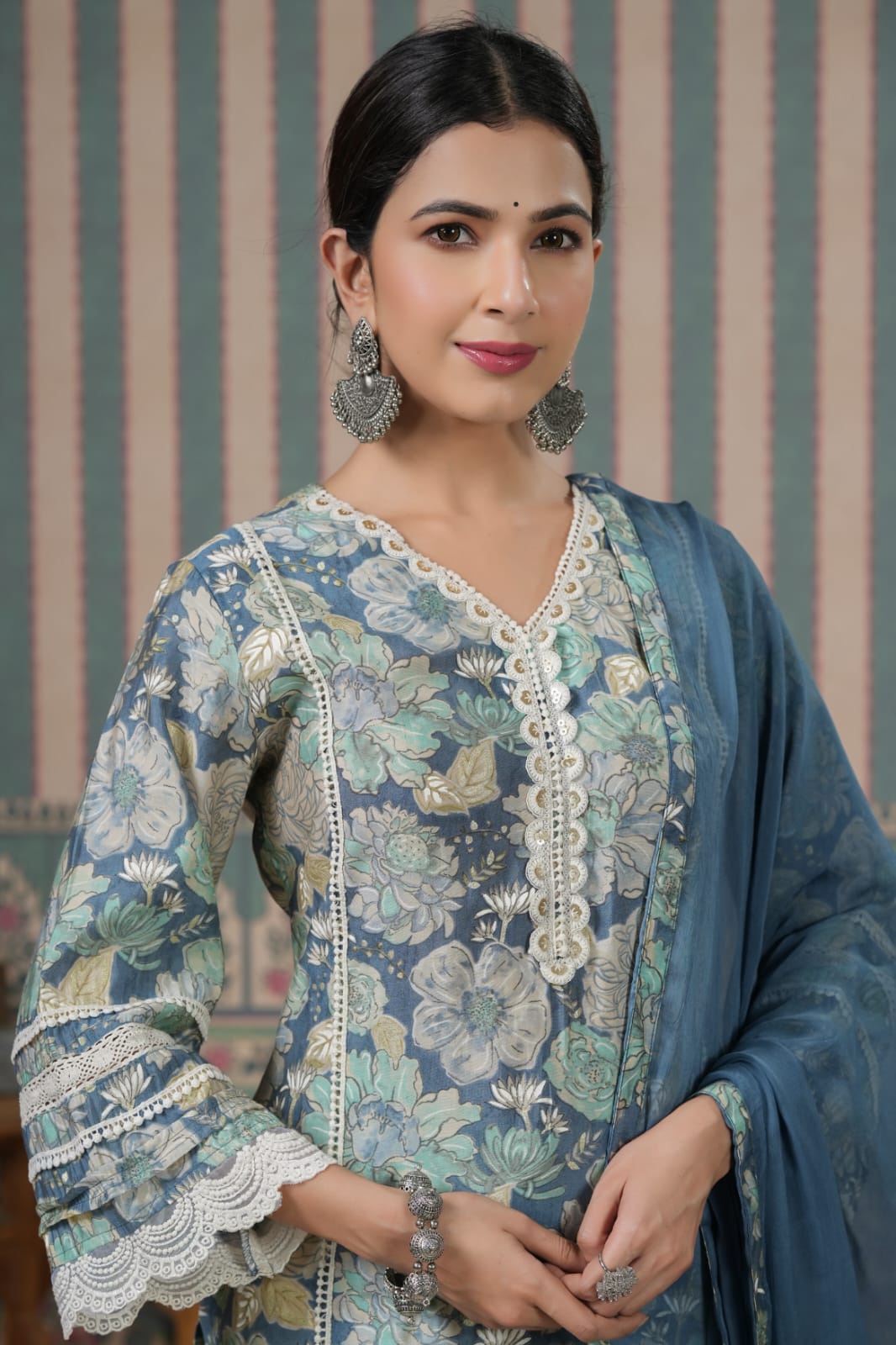 Muslin Printed Stitched Suit Set