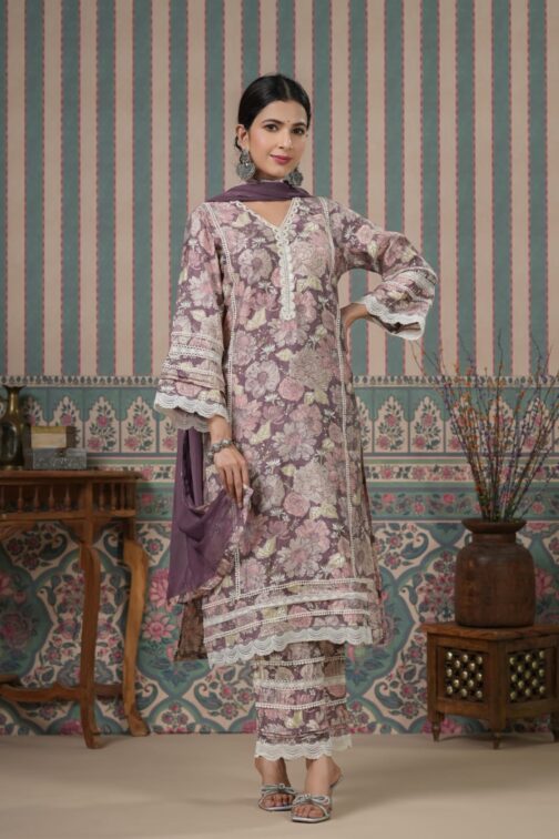 Muslin Printed Stitched Suit Set - Image 8