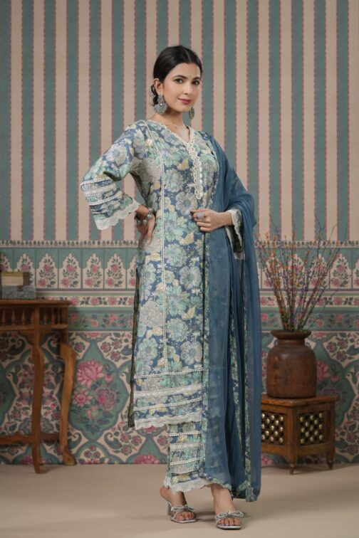 Muslin Printed Stitched Suit Set - Image 5