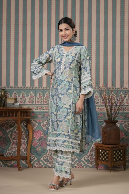 Muslin Printed Stitched Suit Set - Image 4