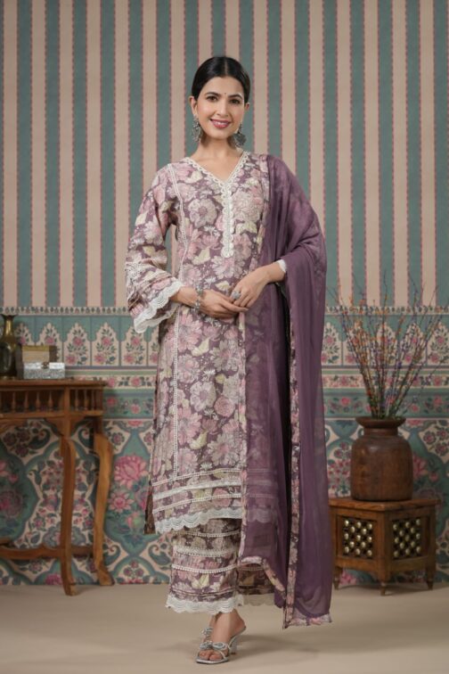 Muslin Printed Stitched Suit Set - Image 7