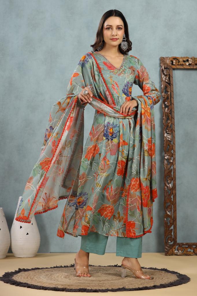 Beautiful Digital Print Flair Kurti