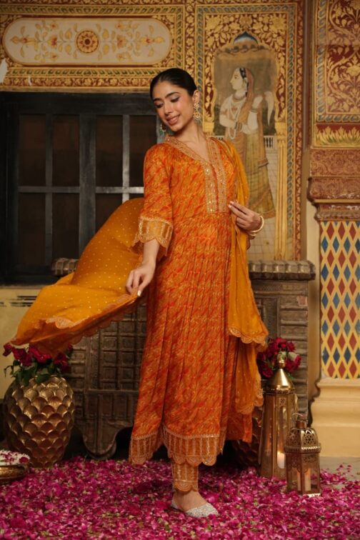 Beautiful Chinon Kurti Set