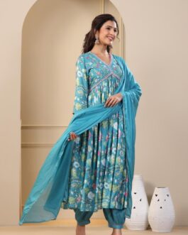 Designer Pure Muslin Alia Anarkali Set