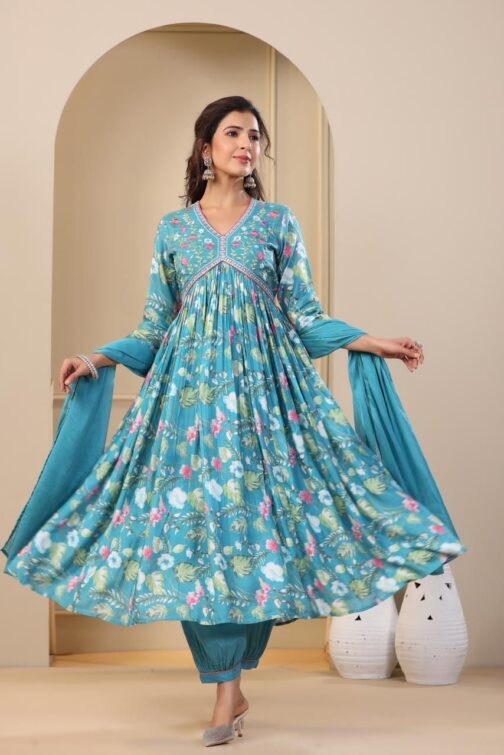 Designer Pure Muslin Alia Anarkali Set