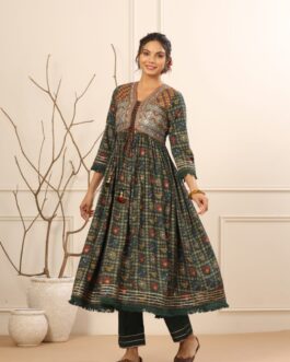 Beautiful Pure Muslin Anarkali Set