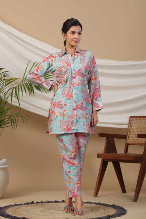 Designer Muslin Co-ord Set - Image 2