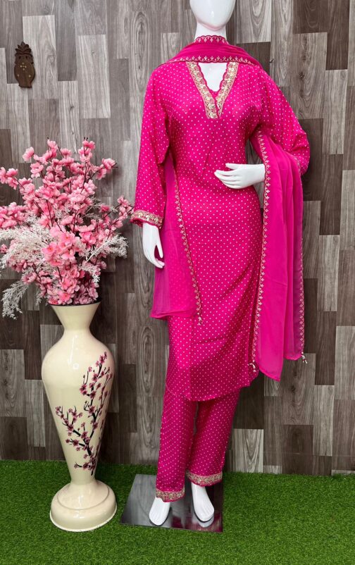 Pure Muslin Designer Suit