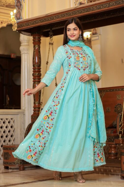 Two Piece Designer Anarkali Kurti - Image 2