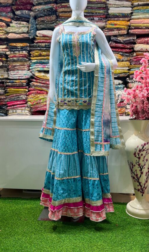 Designer Cotton Sharara Set