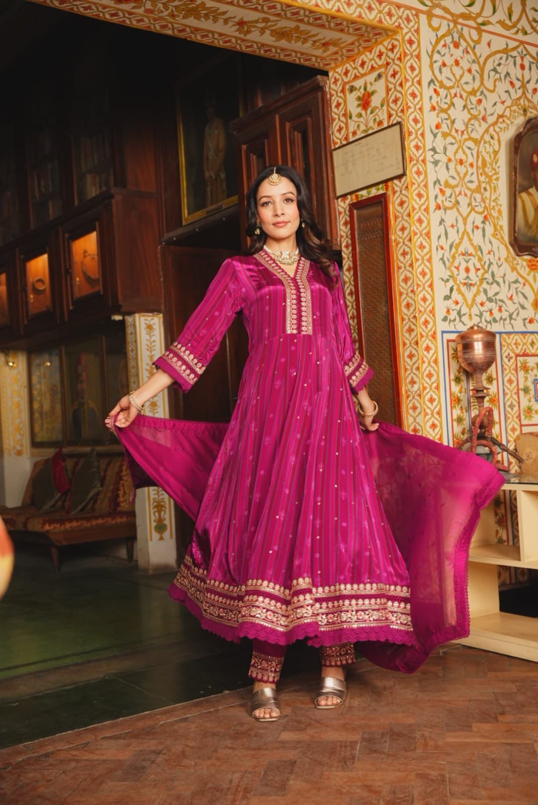 Beautiful Pure Crape Anarkali Suit