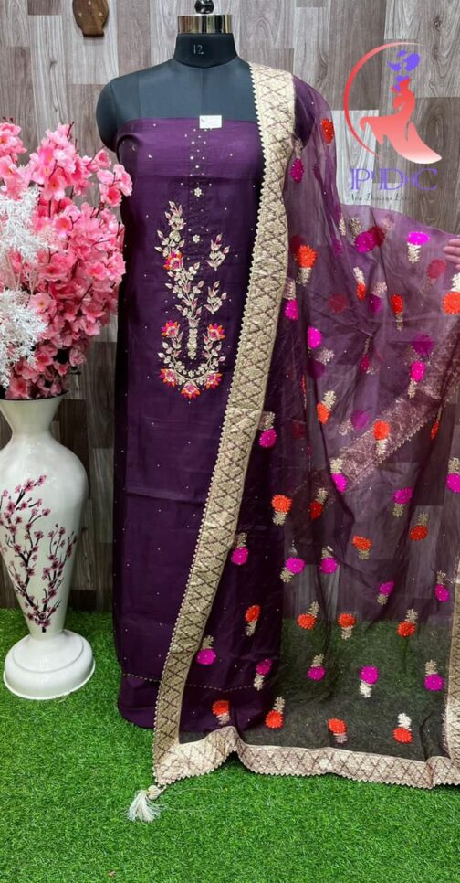 Beautiful Pure Chandheri Suit - Image 2