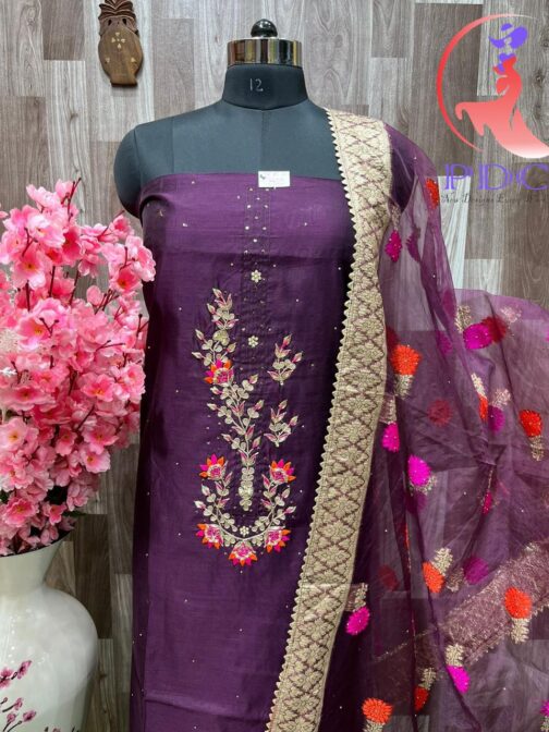 Beautiful Pure Chandheri Suit - Image 3