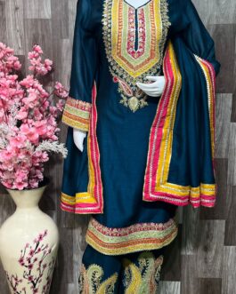 Designer Heavy Suit On Silk Fabric