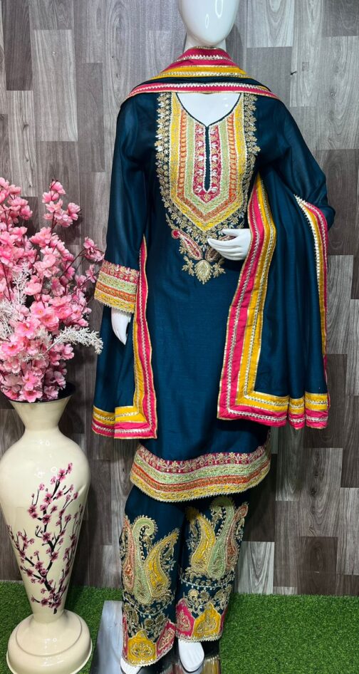 Designer Heavy Suit On Silk Fabric - Image 2