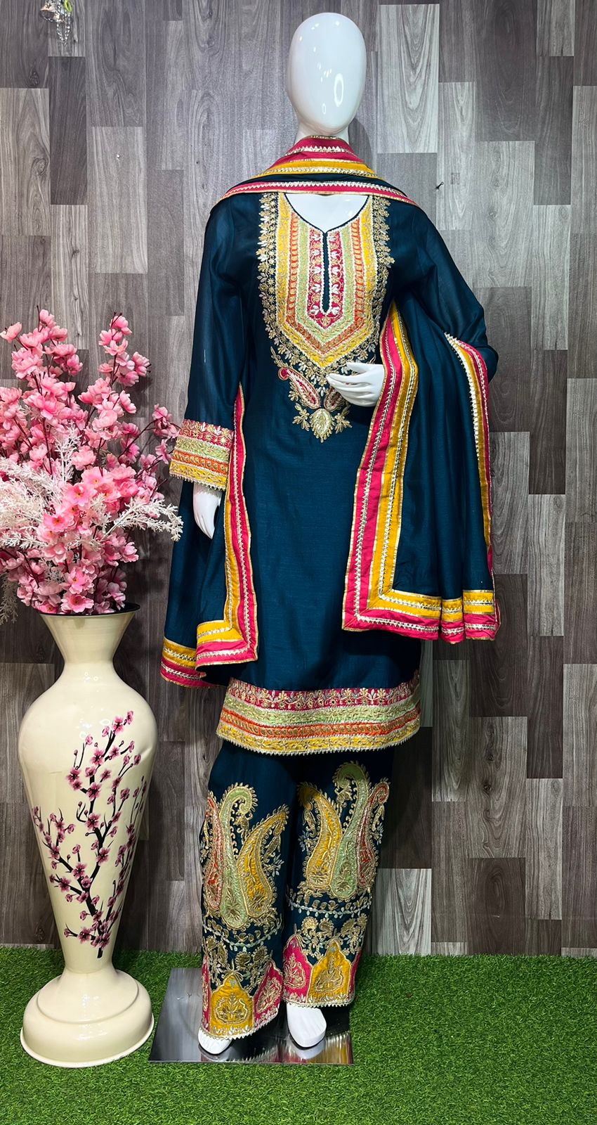 Designer Heavy Suit On Silk Fabric