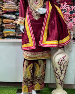 Designer Heavy Suit On Silk Fabric