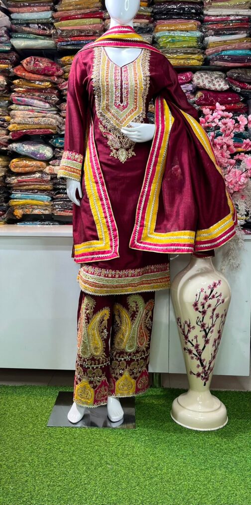 Designer Heavy Suit On Silk Fabric