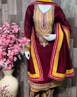 Designer Heavy Suit On Silk Fabric