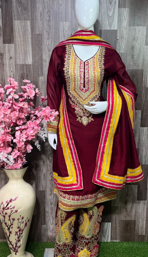 Designer Heavy Suit On Silk Fabric - Image 2