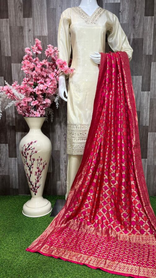 Beautiful Silk Fabric Suit Set - Image 2