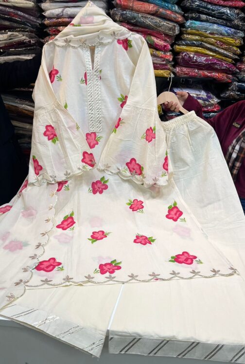 Beautiful Khadi Cotton Suit - Image 2