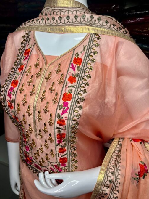 Beautiful Chanderi Suit With Embroidery - Image 4