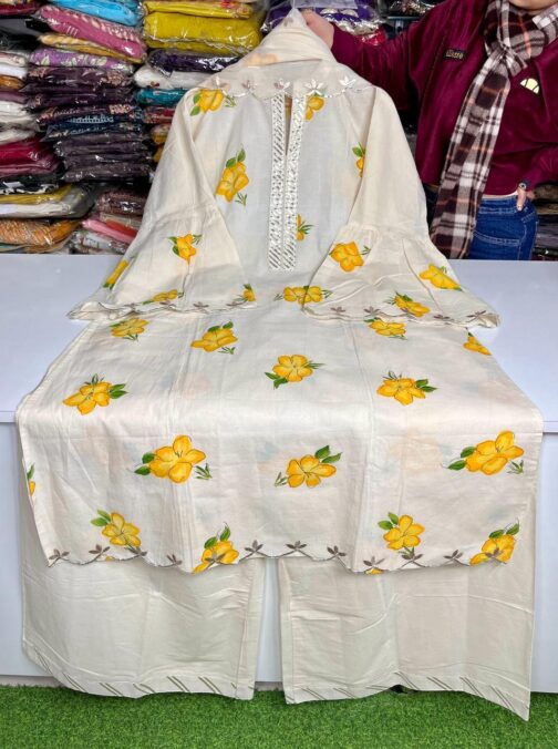 Beautiful Khadi Cotton Suit - Image 4