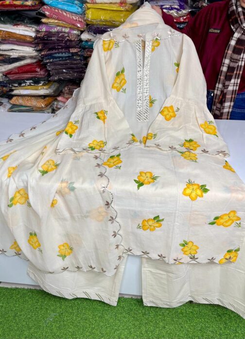 Beautiful Khadi Cotton Suit - Image 2