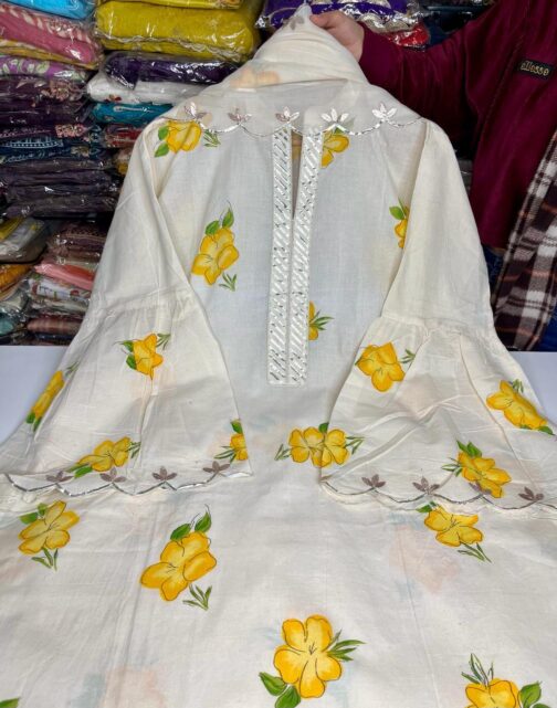 Beautiful Khadi Cotton Suit - Image 5