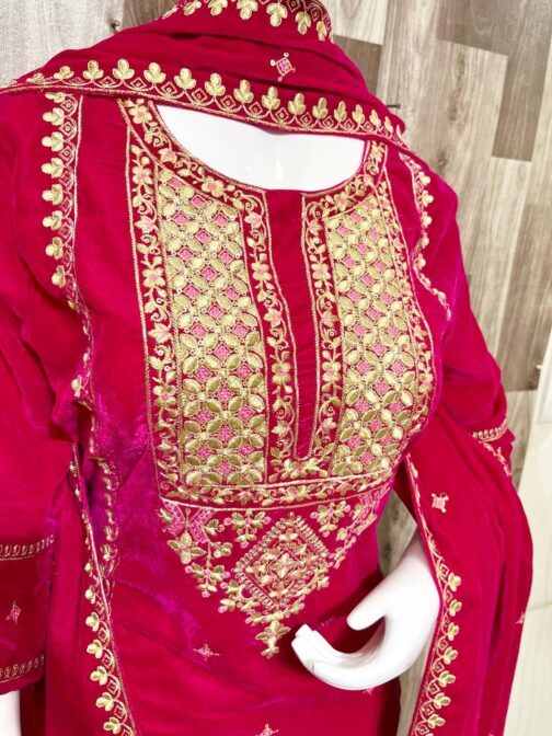 Beautiful Heavy Velvet Pakistani Suit - Image 7