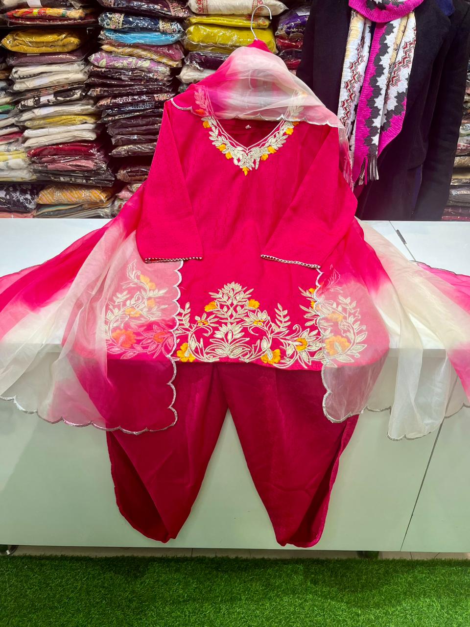 Designer Pure Cotton Silk Dhoti Set
