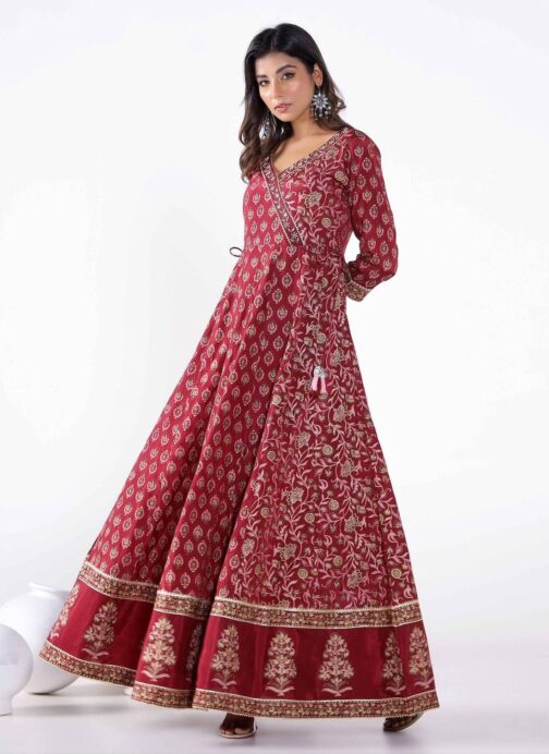 Designer Angrakha Anarkali Gown - Image 2