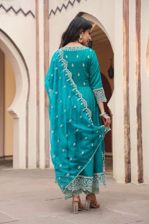Designer Rayon Anarkali Kurti Set - Image 5
