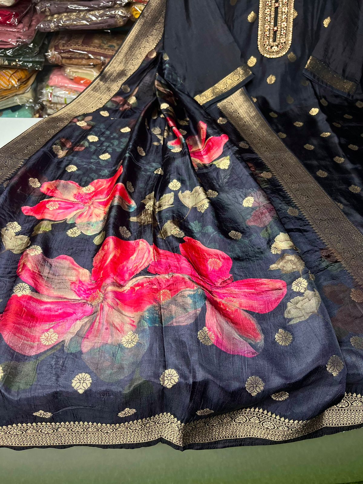 Beautiful Silk Suit With Embroidery - Image 5