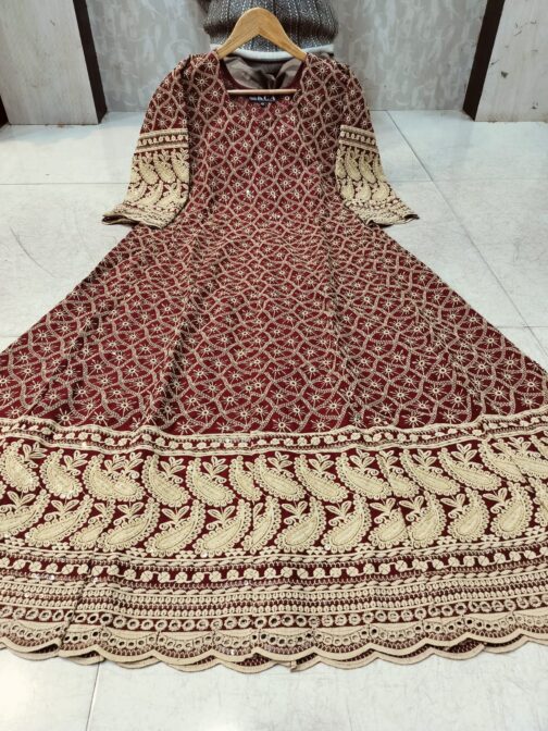 Chikankari Anarkali Gown - Image 3