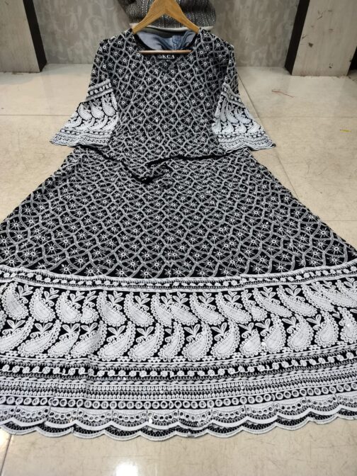 Chikankari Anarkali Gown - Image 2