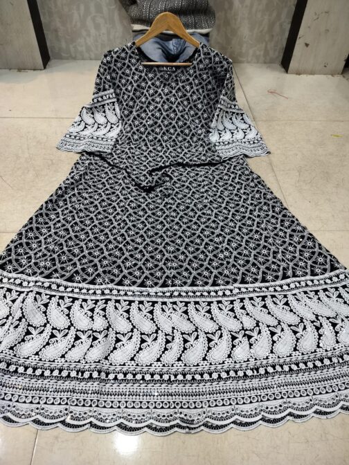 Chikankari Anarkali Gown