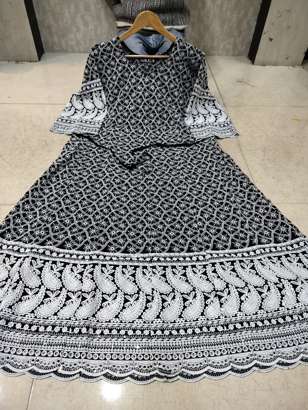Chikankari Anarkali Gown