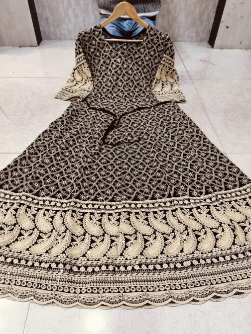 Chikankari Anarkali Gown - Image 2