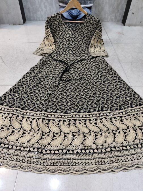 Chikankari Anarkali Gown - Image 3