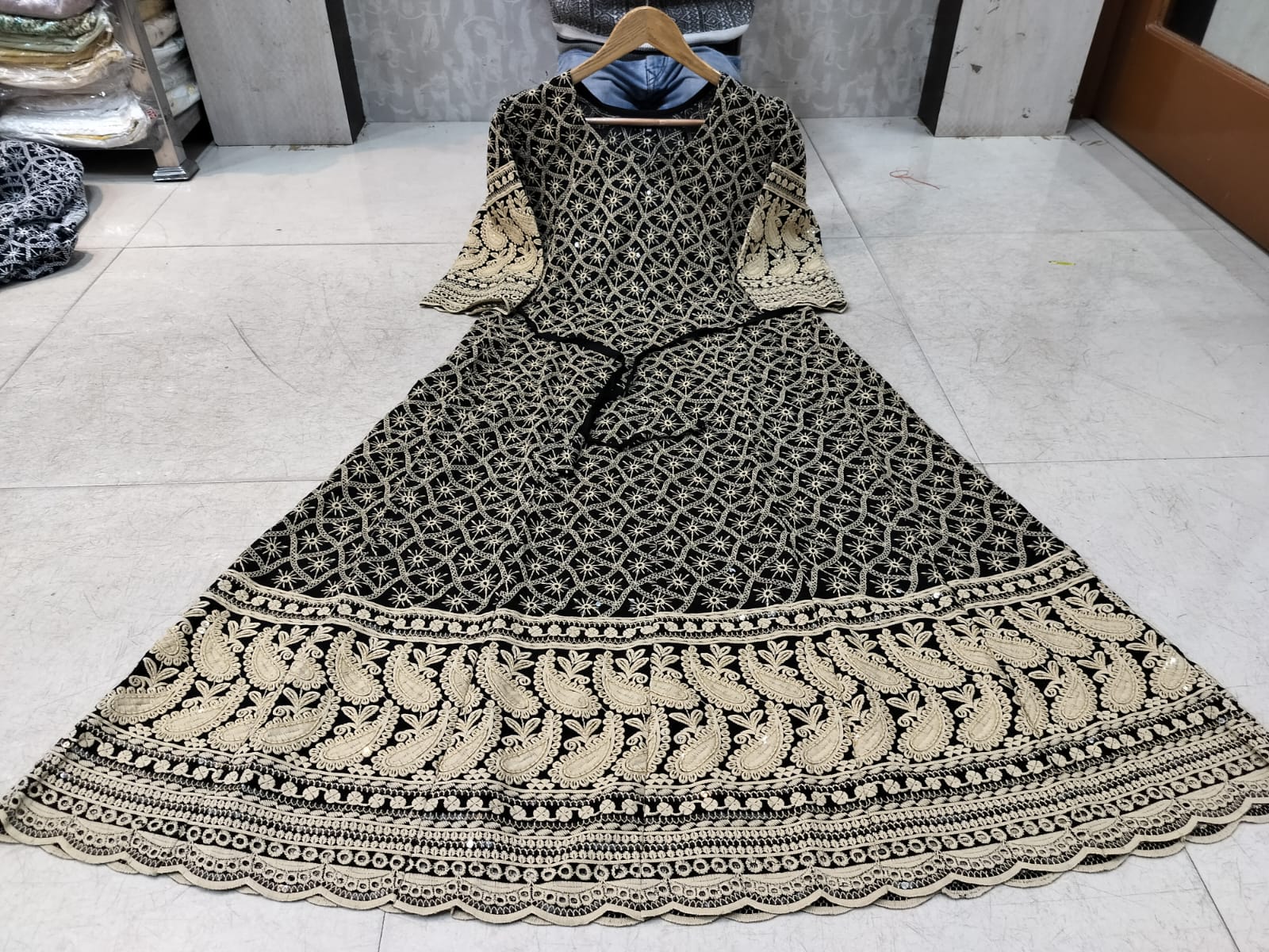 Chikankari Anarkali Gown