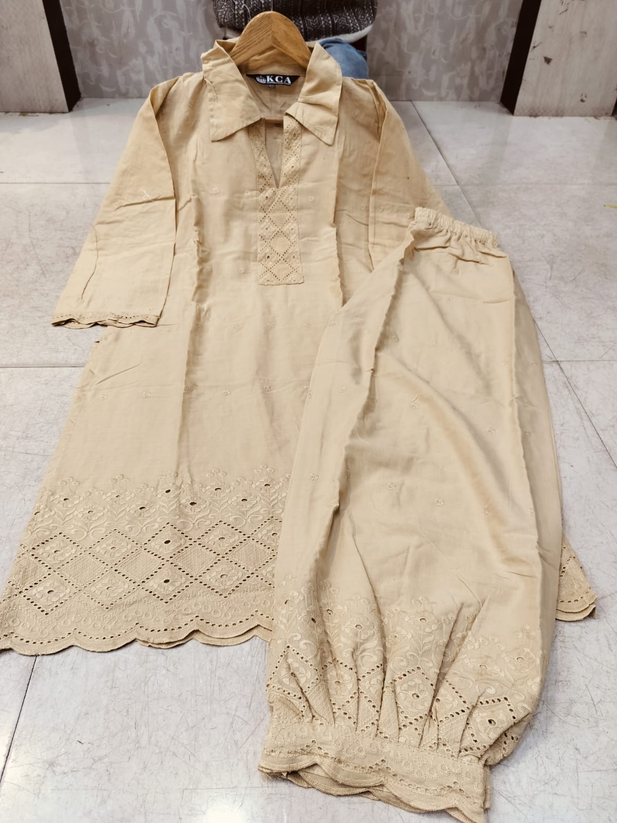 Chikankari Afghani Salwar Kurti Coord Set