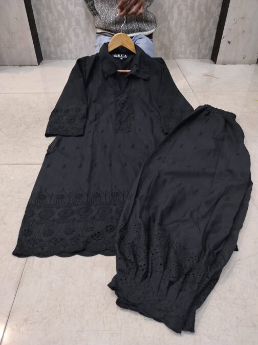 Chikankari Afghani Salwar Kurti Coord Set