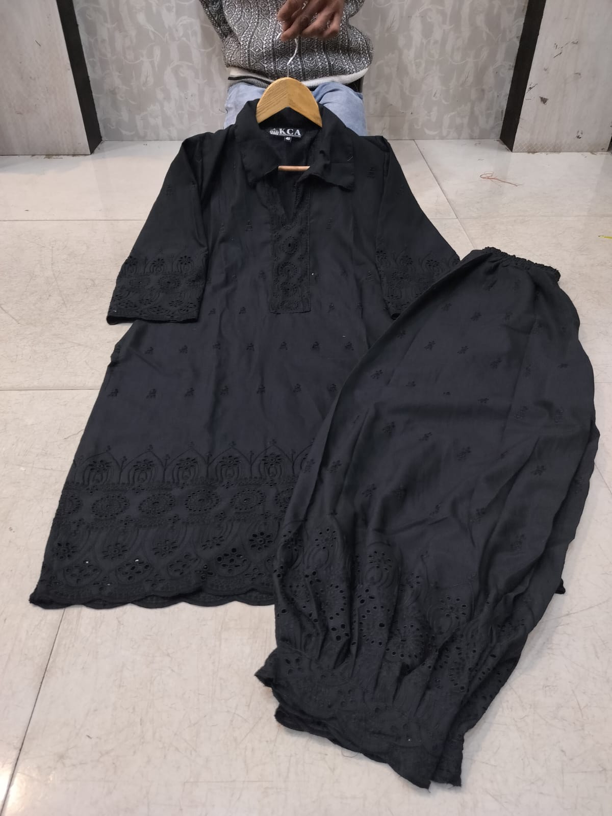 Chikankari Afghani Salwar Kurti Coord Set