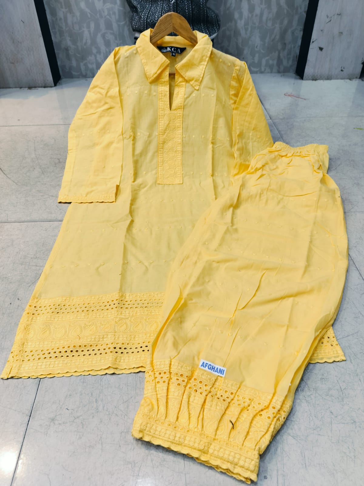 Chikankari Afghani Salwar Kurti Coord Set