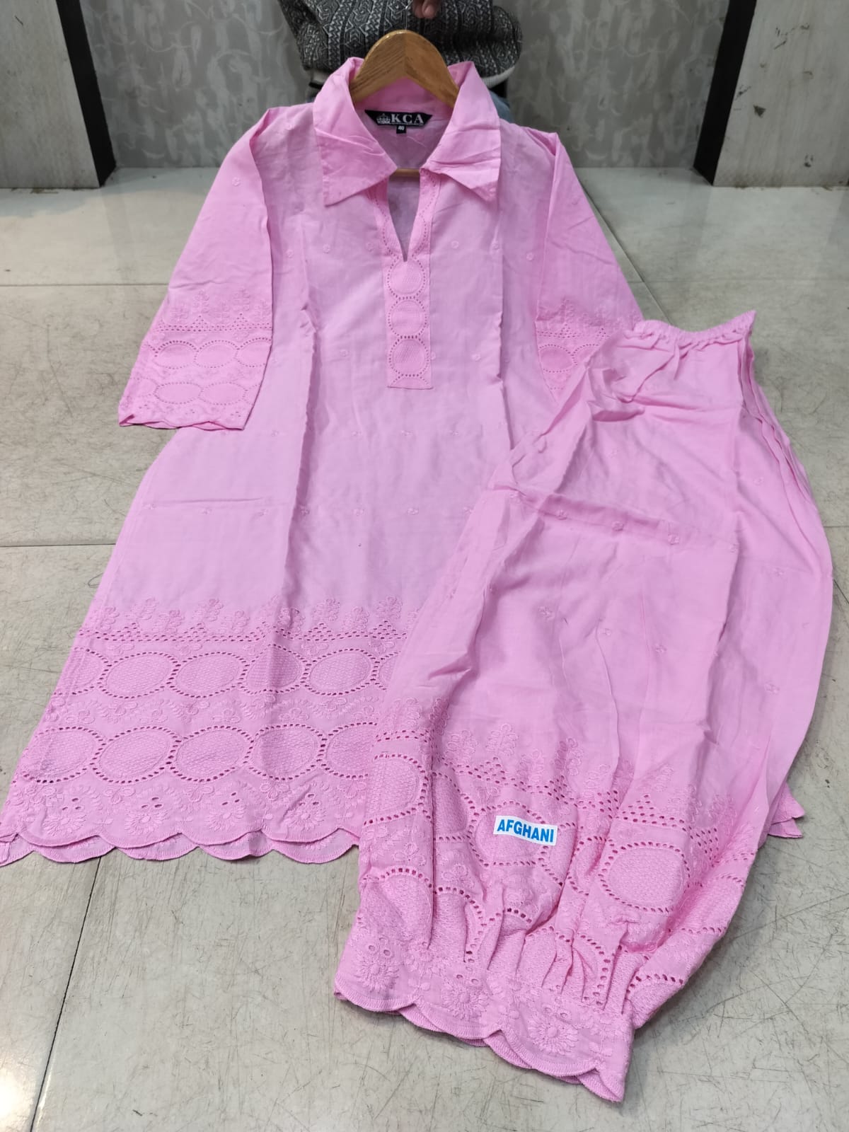 Chikankari Afghani Salwar Kurti Coord Set