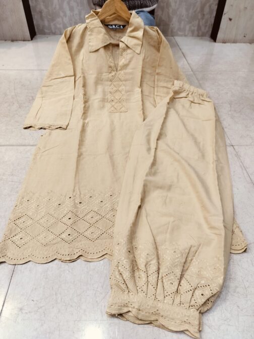 Chikankari Afghani Salwar Kurti Coord Set - Image 2