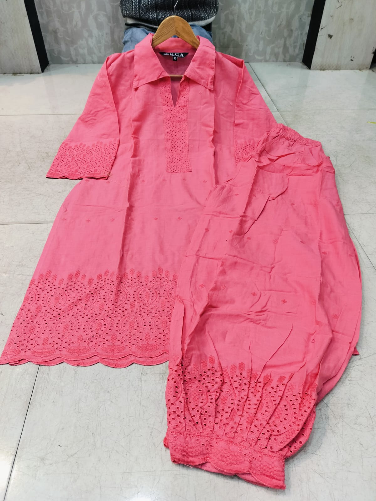Chikankari Afghani Salwar Kurti Coord Set